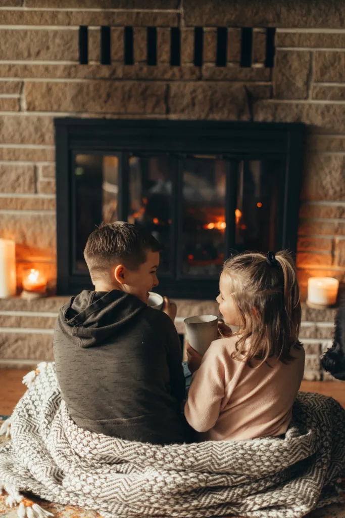 Cozy living room with fireplace
