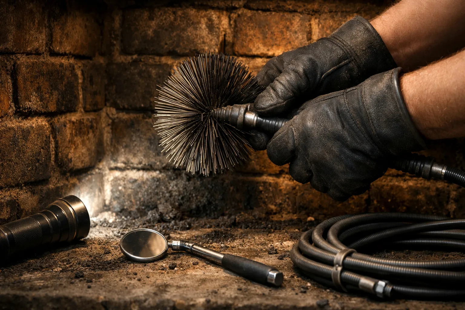 Chimney service tools and equipment